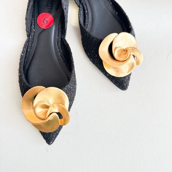 Ted Baker Emma Rose Half d'Orsay Pointed Toe Leather Flat 6 - Picture 3 of 7